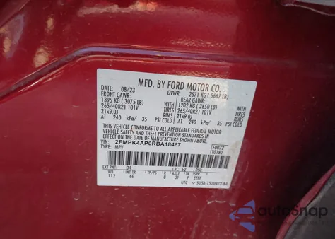 2024 Ford Edge St из США, поврежденный, VIN 2FMPK4AP0RBA18467